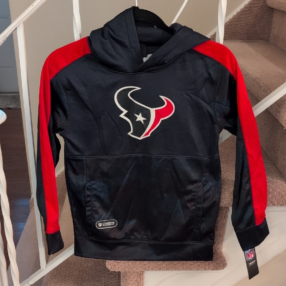 NFL Kids Black and Red Houston Texans Hoodie In M NWT
